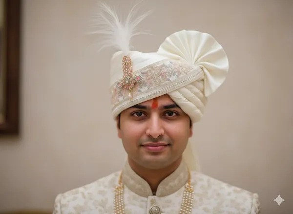 (Hand-Tied)_Grand_Groom_Pagdi_with_Pastel_Embroidery_with_Safa_and_Pearl_Kalgi