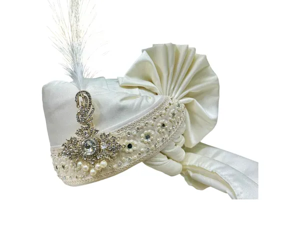 Hand-Tied)_Elegance_in_style_Groom_Pagdi_with_Embroidered_Safa_and_Pearl_Kalgi