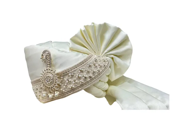 (Hand-Tied)_Royal_Essence_Groom_Pagdi_with_Embroidered_Safa_and_Pearl_Kalgi