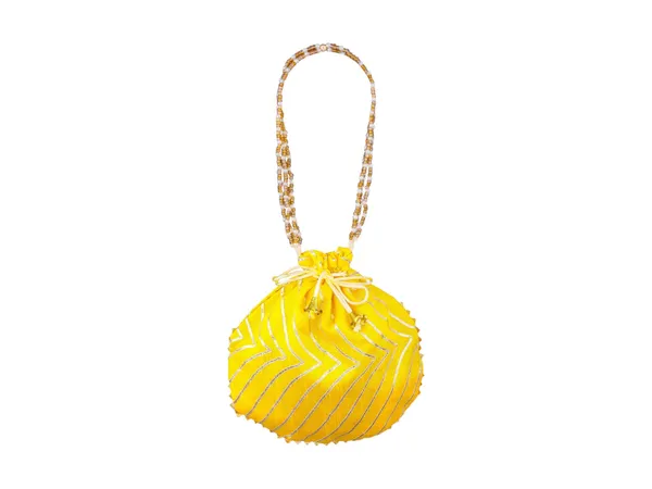 Bandhani_Style_Round_Potli_Bag_With_Golden_Handle