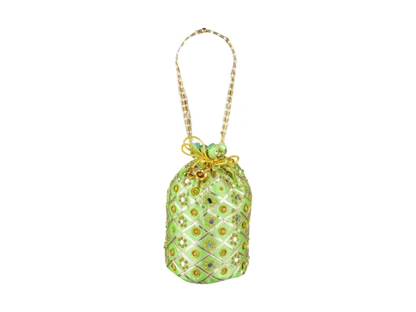 Embellished_Silk_Potli_Bag_With_Beaded_Handle_-_Green
