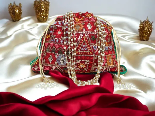 Phulkari_Handcrafted_Potli_-_Maroon
