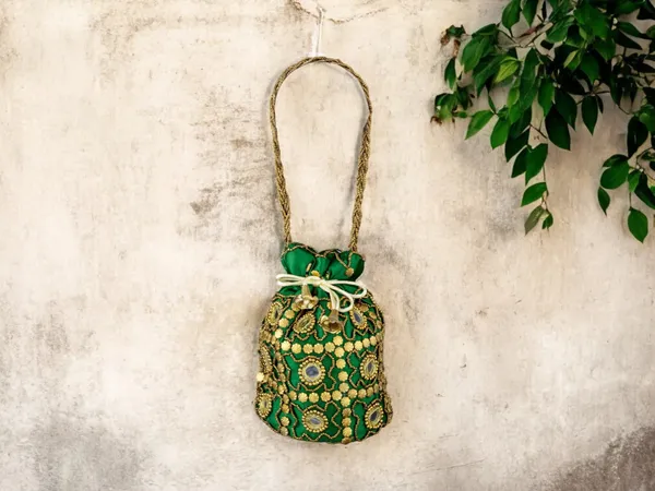 Royal_Embroidered_Potli_Bag_With_Mirror_Work_And_Braided_Handle_-_Green