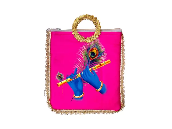 Krishna_Flute_Bag_With_Golden_Handle_-_Pink