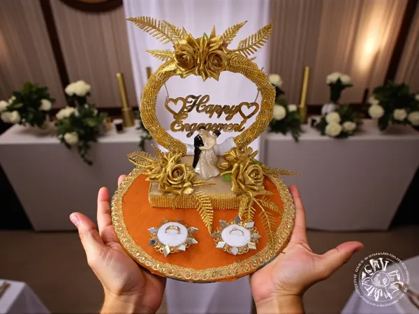 Decorative_Flowers_&_Couple_Figurine_Engagement_Ring_Platter