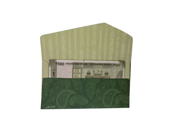 Elegant_Cream_&_Green_Paisley_Shagun_Envelope(Pack_Of_10)