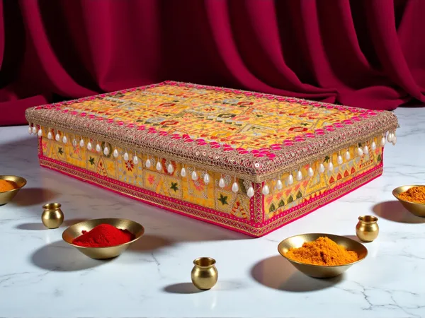 Phulkari_Handcrafted_Chowki_-_Yellow