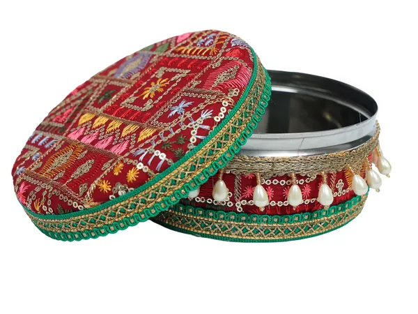 Phulkari_Handcrafted_Laddoo_Box_-_Maroon