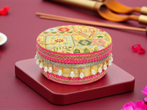 Phulkari_Handcrafted_Laddoo_Box_-_Yellow