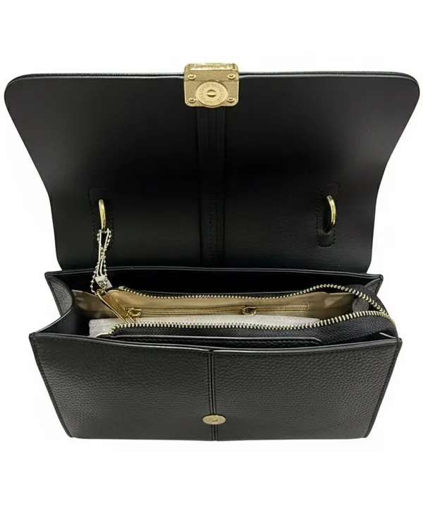Black_Solid_Satchel_Bag_For_women