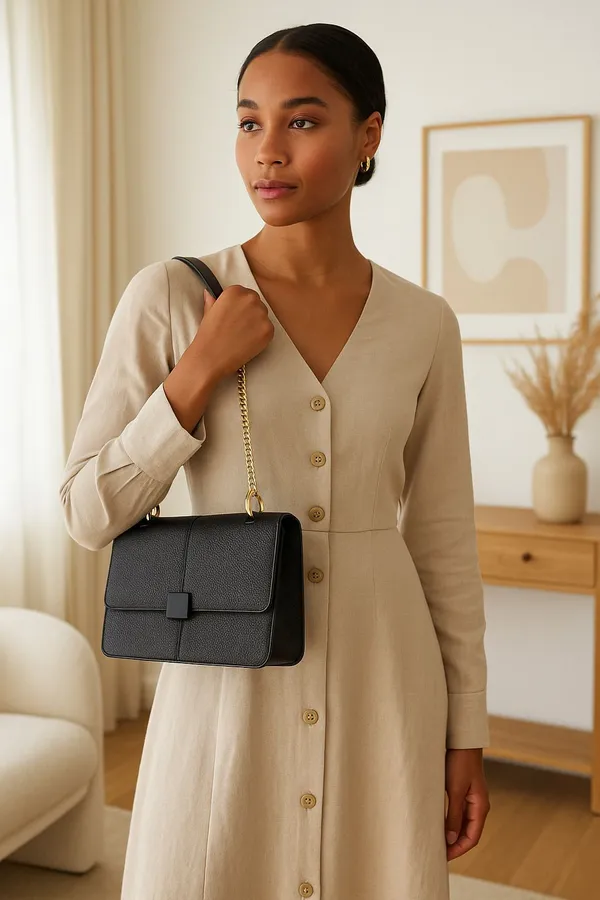 Black_Solid_Satchel_Bag_For_women