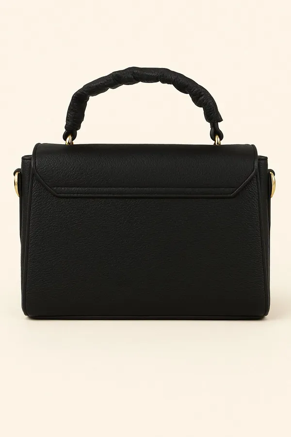 Brown_Artificial_Leather_Flap_Closure_Handbag_For_Girls