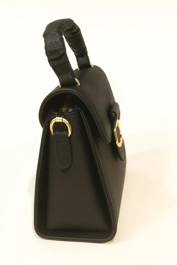 Brown_Artificial_Leather_Flap_Closure_Handbag_For_Girls