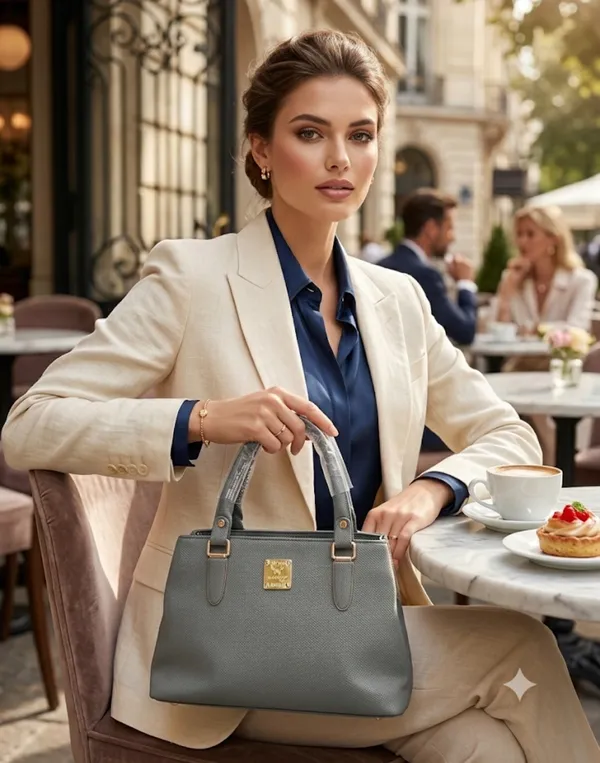 Prevera_Grey_textured_handbag