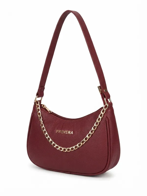 Prevera_Maroon_Charm_Shoulder_Bag