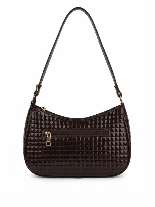 Prevera_Noir_Glossy_Chain_Shoulder_Bag