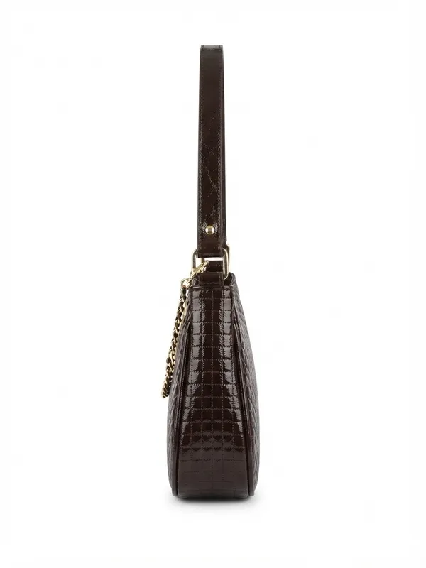 Prevera_Noir_Glossy_Chain_Shoulder_Bag