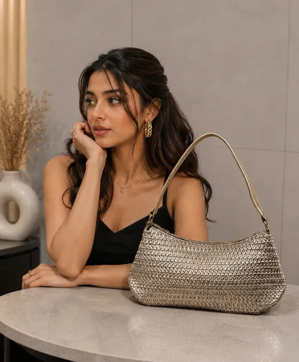 Prevera_Silver_Metallic_Shoulder_Bag