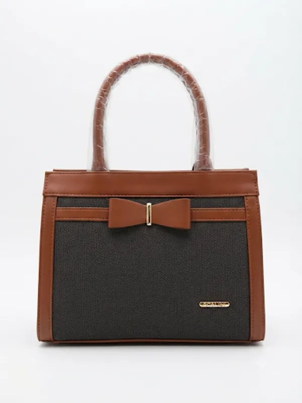 Stylish_Brown_and_black_structured_tote_handbag_