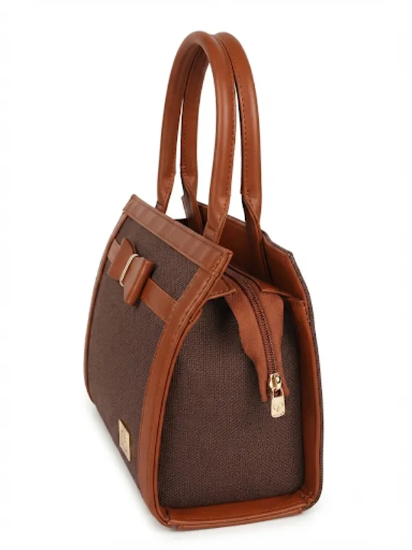Stylish_Brown_and_black_structured_tote_handbag_