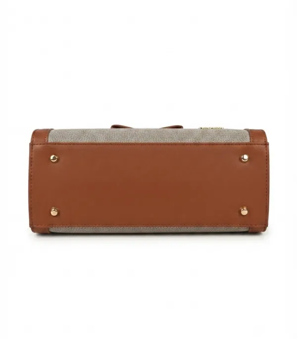Stylish_Brown_and_black_structured_tote_handbag_