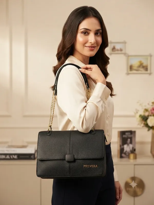 Black_Solid_Satchel_Bag_For_women