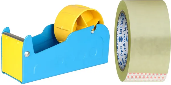 Blue_Stainless_Steel_And_Plastic_Tape_Dispenser_For_Taping