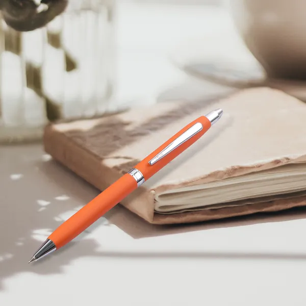 Orange_And_Silver_Metal_Ball_Pen_For_Unisex
