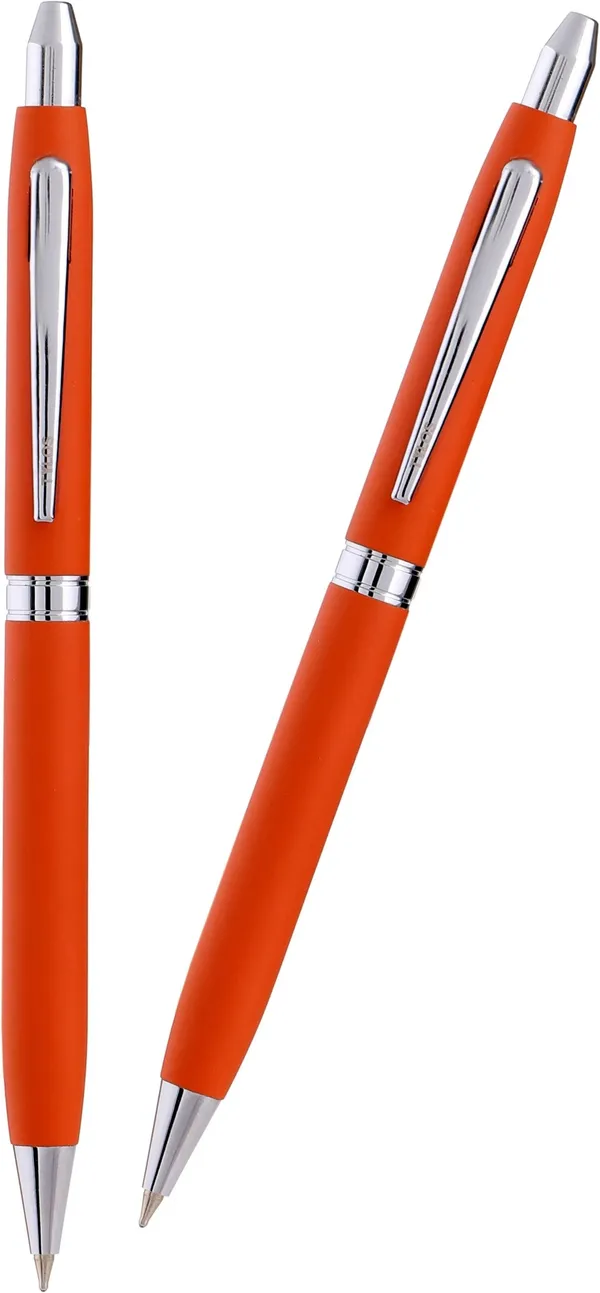 Orange_And_Silver_Metal_Ball_Pen_For_Unisex_Pack_Of_2
