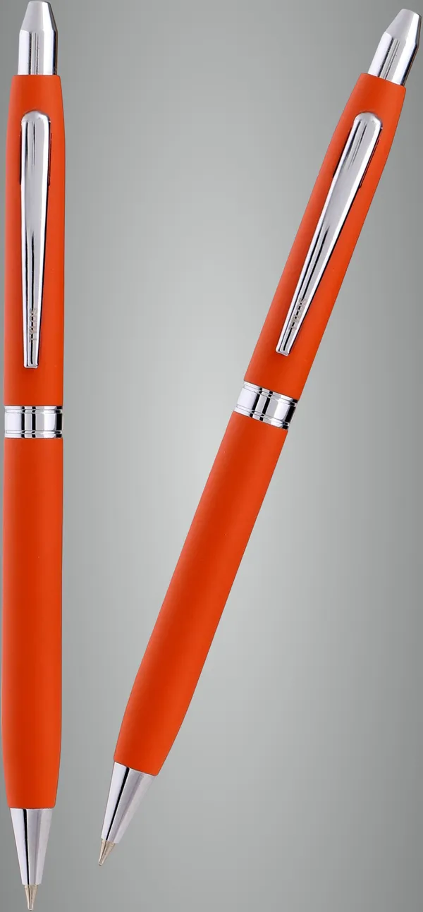 Orange_And_Silver_Metal_Ball_Pen_For_Unisex_Pack_Of_2