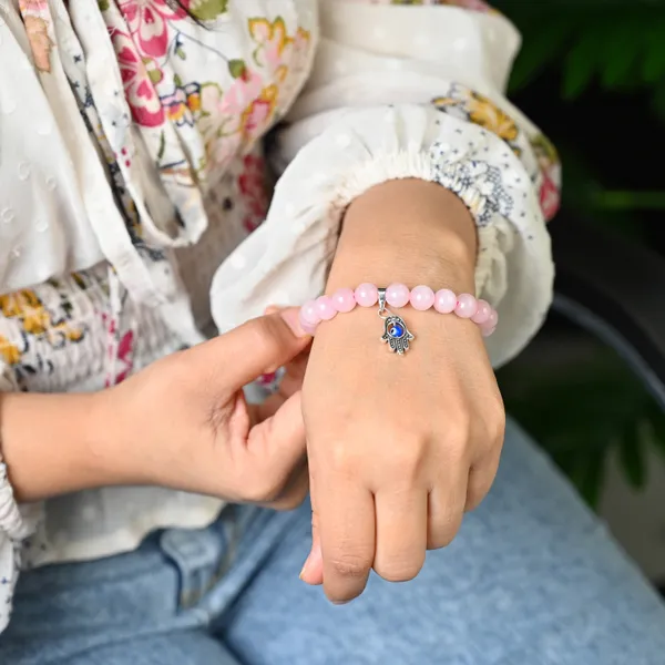 Pink_Rose_Quartz_Healing_Bracelet_For_Natural_Crystal_Beads_For_Love_&_Self-Care