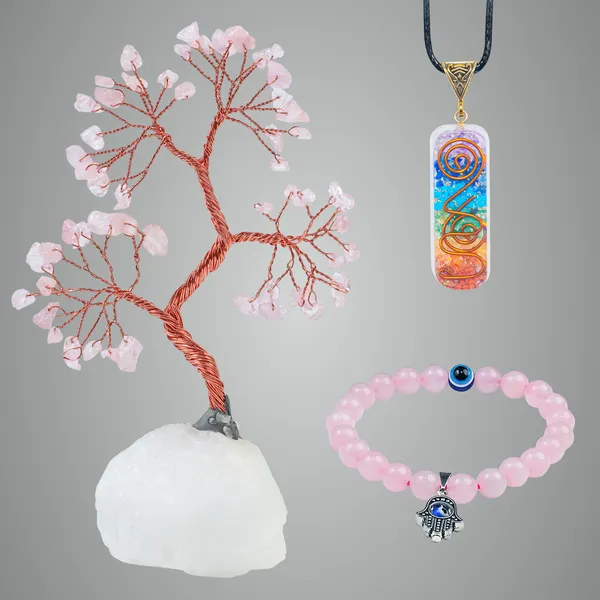 Pink_Housewarming_Gifts_&_Vastu_Items_For_Rose_Quartz_Tree_With_Quartz_Base,_Rose_Quartz_Bracelet_&_Seven_Chakra_Pendant_For_Crystal_Healing_Gifts_For_Women,_Bedroom_Decor,_Wedding_Gift_For_Couples