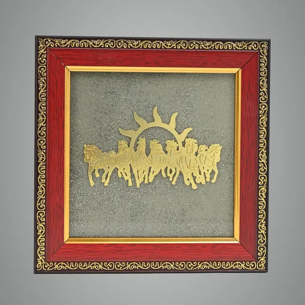 Gold_7_Horses_Vastu_Frame_On_Raw_Pyrite_Stone_For_Prosperity,_Luck_&_Positive_Energy_Decor