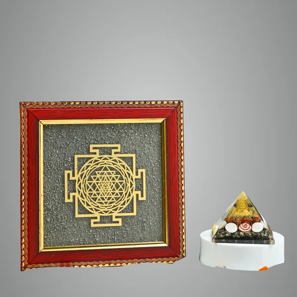 Multicolor_Pyrite_Frame_&_Pyrite_Pyramid