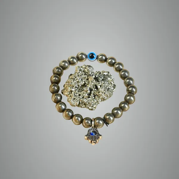 Gold_Pyrite_Bracelet_&_Cluster_Combo_For_Wealth,_Business_Luck_&_Positive_Energy_Crystal_Set