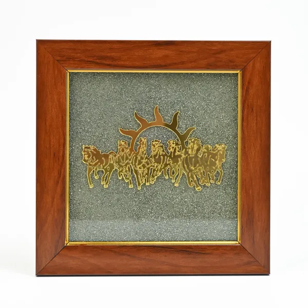 Gold_Seven_Horses_Pyrite_Frame_For_Prosperity,_Luck_&_Positive_Energy_Decor