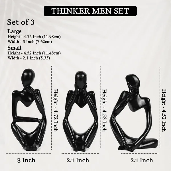 Black_Black_Thinker_Statues_For_Set_Of_3_Modern_Abstract_Office_&_Home_Sculptures