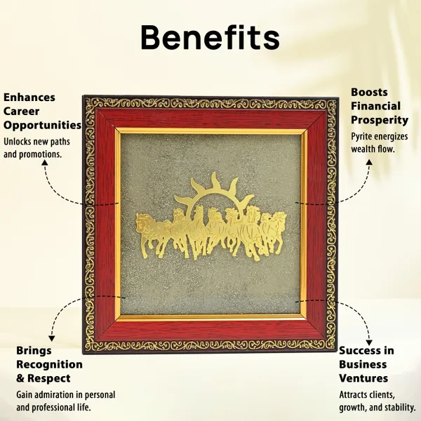 Gold_7_Horses_Vastu_Frame_On_Raw_Pyrite_Stone_For_Prosperity,_Luck_&_Positive_Energy_Decor