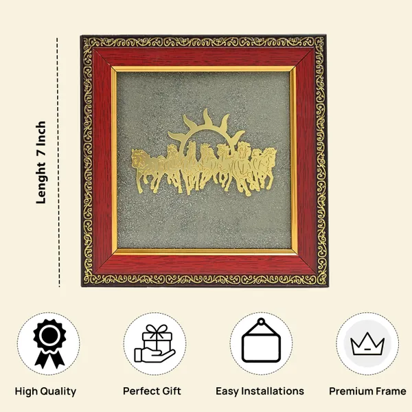 Gold_7_Horses_Vastu_Frame_On_Raw_Pyrite_Stone_For_Prosperity,_Luck_&_Positive_Energy_Decor