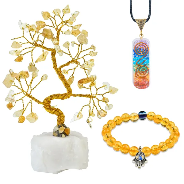 Yellow_Birthday_Gift_For_Friend_For_Citrine_Tree_With_Quartz_Base,_Citrine_Bracelet,_Seven_Chakra_Pendant_For_Wedding_Gift_For_Couples,_Home_Decoration_Items_For_Living_Room,_Chakra_Jewelry_Set_For_Women