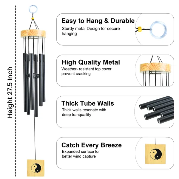 Black_Wind_Chimes_27-Inch_For_Positive_Energy,_Wall_&_Room_Decor,_Indoor/Outdoor_Use