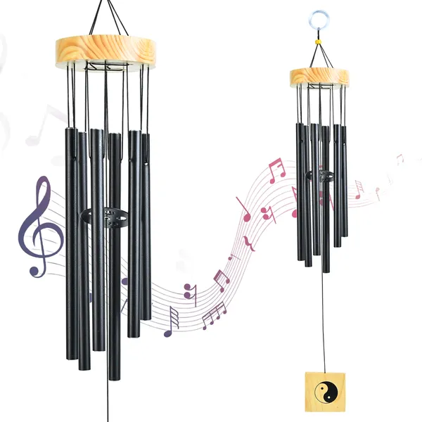 Black_Wind_Chimes_27-Inch_For_Positive_Energy,_Wall_&_Room_Decor,_Indoor/Outdoor_Use