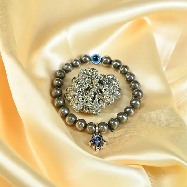 Gold_Pyrite_Bracelet_&_Cluster_Combo_For_Wealth,_Business_Luck_&_Positive_Energy_Crystal_Set