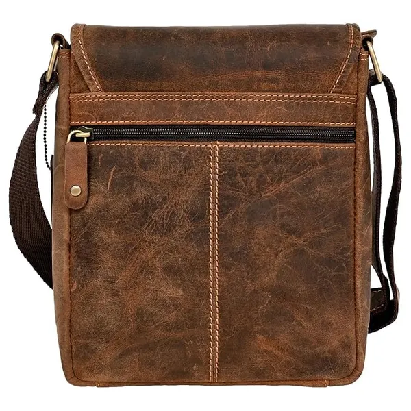 Brown_Men's_And_Women's_Genuine_Leather_Messenger/Crossbody/Sling_Bag_Mobile_Holster_For_Office