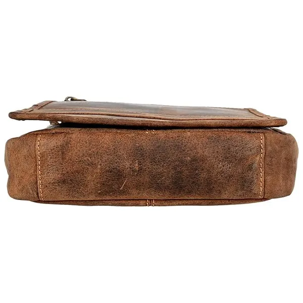 Brown_Men's_And_Women's_Genuine_Leather_Messenger/Crossbody/Sling_Bag_Mobile_Holster_For_Office