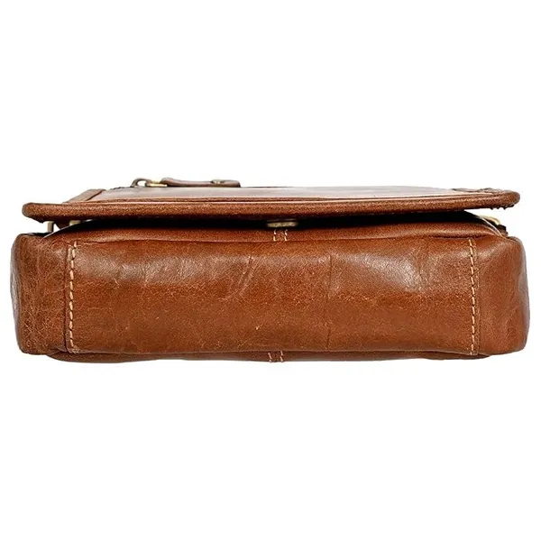 Brown_Men's_And_Women's_Genuine_Leather_Messenger/Crossbody/Sling_Bag_Mobile_Holster_For_Travel_Outdoor_Camping_Hiking_Bag