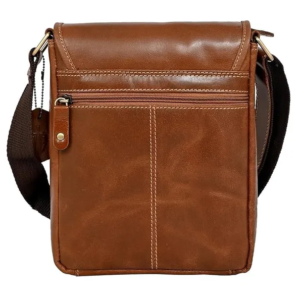 Brown_Men's_And_Women's_Genuine_Leather_Messenger/Crossbody/Sling_Bag_Mobile_Holster_For_Travel_Outdoor_Camping_Hiking_Bag