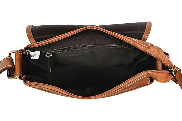 Brown_Men's_And_Women's_Genuine_Leather_Messenger/Crossbody/Sling_Bag_Mobile_Holster_For_Travel_Outdoor_Camping_Hiking_Bag
