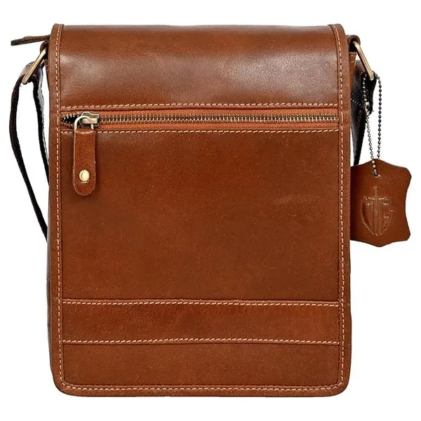 Brown_Men's_And_Women's_Genuine_Leather_Messenger/Crossbody/Sling_Bag_Mobile_Holster_For_Travel_Outdoor_Camping_Hiking_Bag