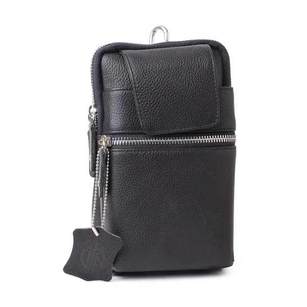 Genuine_Leather_Waist_Bag_for_Men_&_Women,_Stylish_Waterproof_Fanny_Pack_with_Magnetic_Flap,_Sling_&_Belt_Clip,_Crossbody_Holster_Pouch_for_Mobile,_Travel,_Hiking,_Biking,_Outdoor_Use_(19_x12_cm)